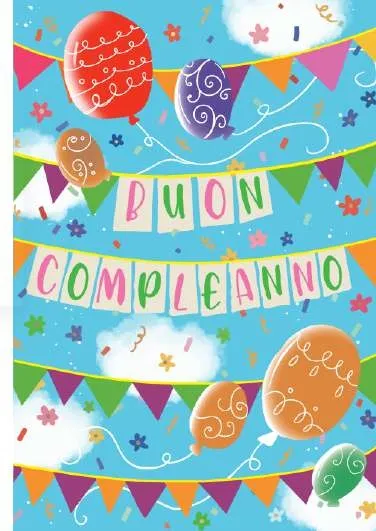 Biglietto Compleanno Palloncini Colorati