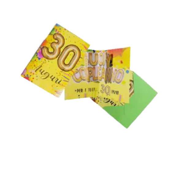 Biglietto Compleanno 30 Anni Multicolore