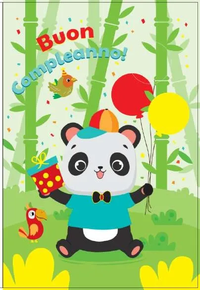 Biglietto compleanno Panda