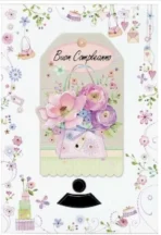 Biglietto Compleanno Bambina Rosa