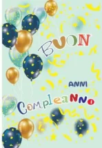 Biglietto Compleanno Anni Palloncini Oro