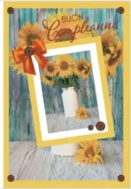 Biglietto Compleanno Quadro Girasole