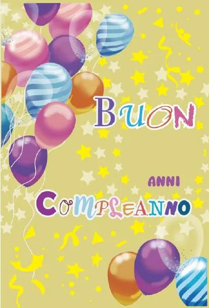 Biglietto Compleanno Anni Palloncini Colorati
