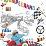 Biglietto Compleanno Macchina da Corsa bimbo con rotella