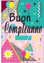 Biglietto Compleanno Geometrico Colorato