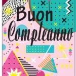 Biglietto Compleanno Geometrico Colorato