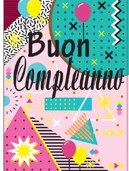 Biglietto Compleanno Geometrico Colorato