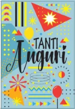 Biglietto Tanti Auguri Geometrico Azzurro