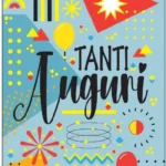 Biglietto Tanti Auguri Geometrico Azzurro