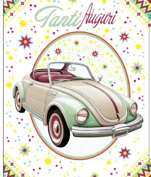 Biglietto Tanti Auguri Auto Vintage