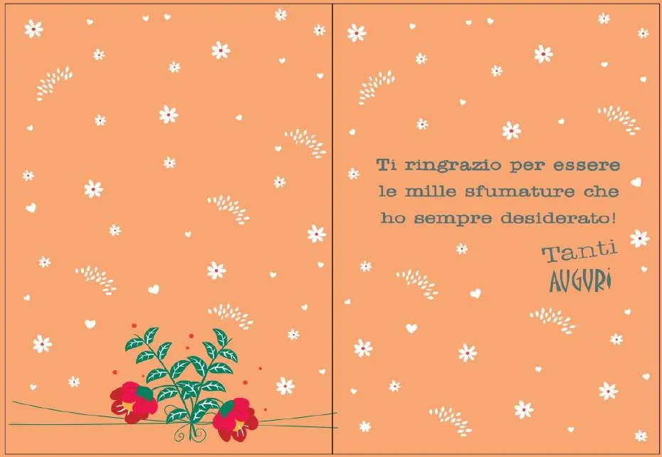 Biglietto Tanti Auguri Fiori Arancione
