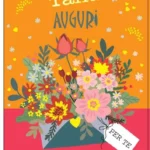 Biglietto Tanti Auguri Fiori Arancione