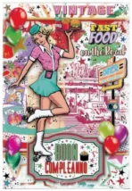 Biglietto Compleanno Vintage Anni 50