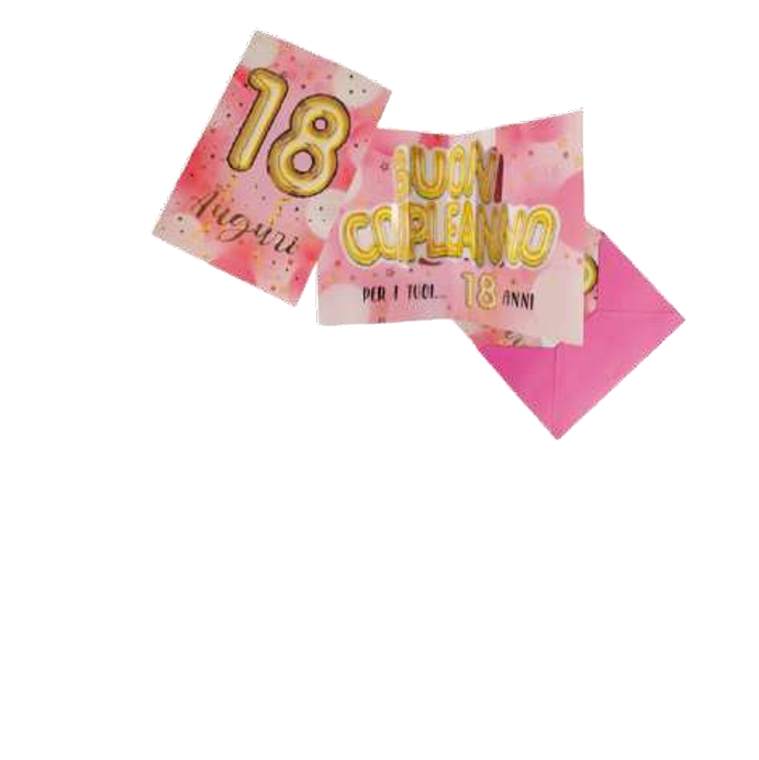 Biglietto Compleanno 18 Anni Rosa