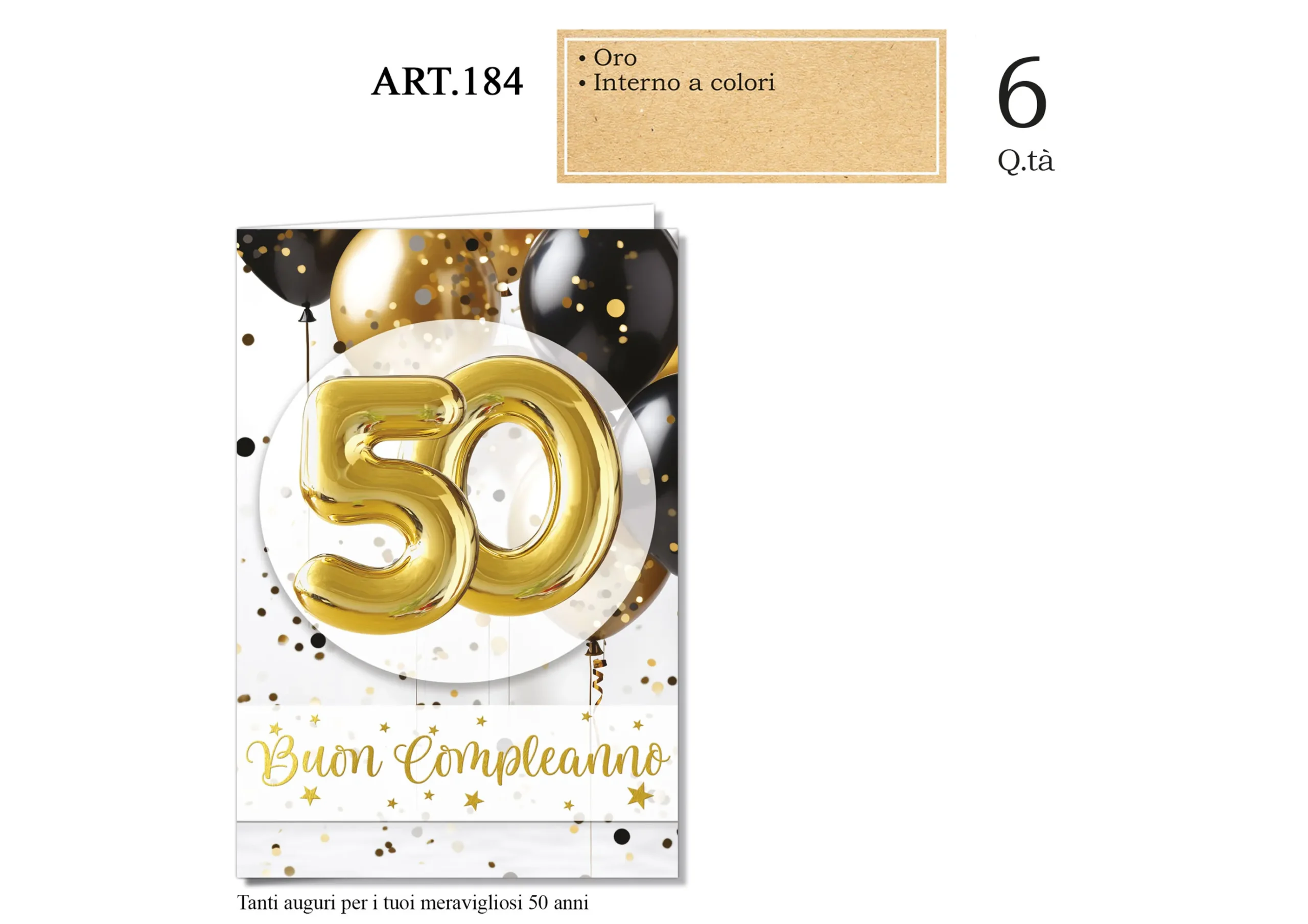 ART.184.png Biglietti d'Auguri 50 Anni ART.184 - immagine 1