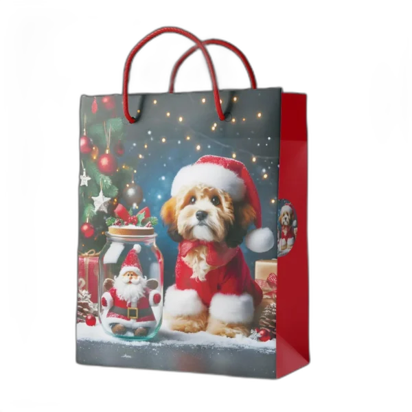 Shopper foil oro cagnolino