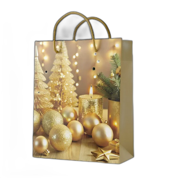 Shopper oro candela e alberi