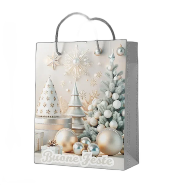 Shopper foil Oro Buone Feste elegante