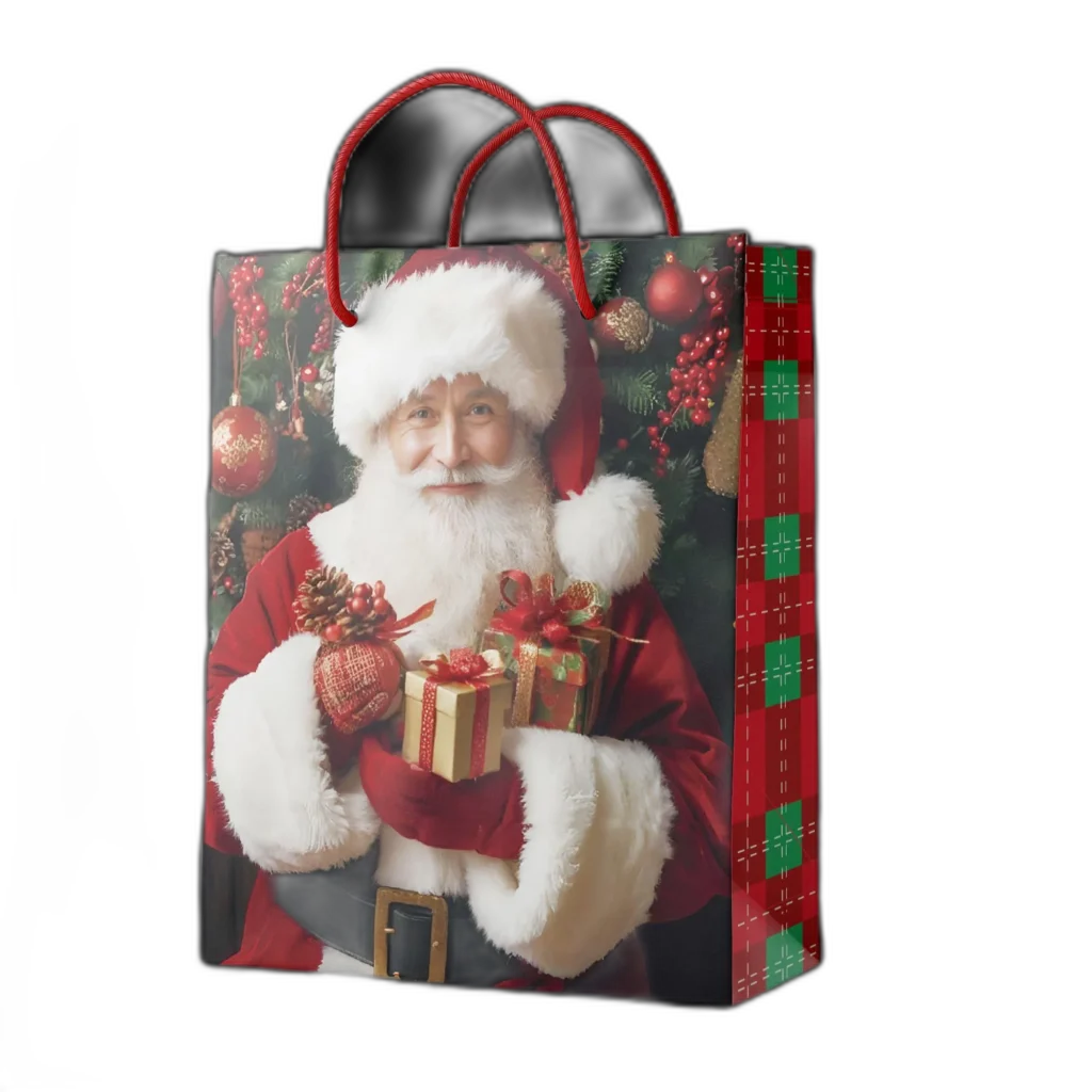 Shopper foil Oro formato verticale alto babbo natale