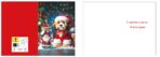 Biglietto foil Oro con cagnolino vestito da Babbo Natale - immagine 3