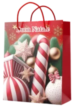 Shopper senza foil con caramelle natalizie
