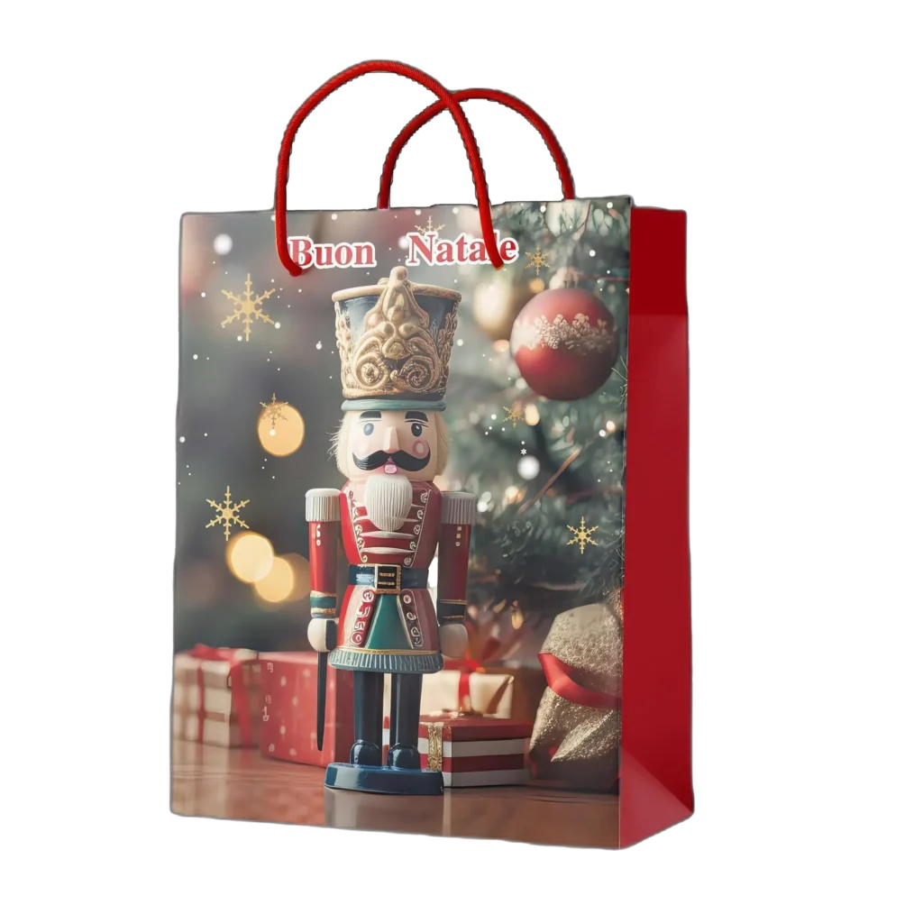 Shopper foil natale schiaccianoci