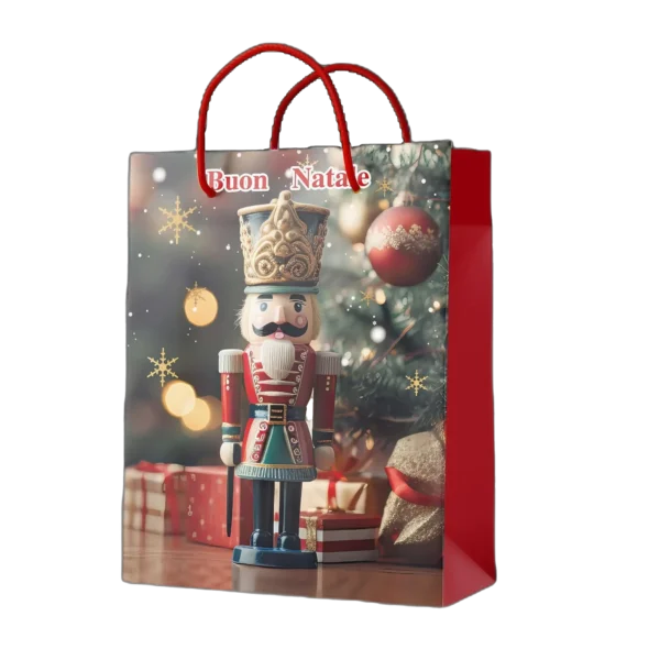 Shopper foil natale schiaccianoci
