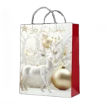 Shopper foil natale con renna bianca