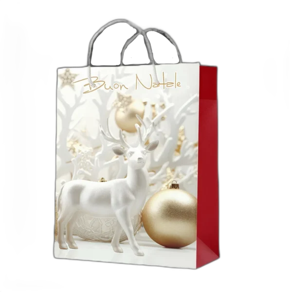 Shopper foil natale con renna bianca