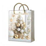 Shopper senza foil Buon Natale con albero bianco elegante