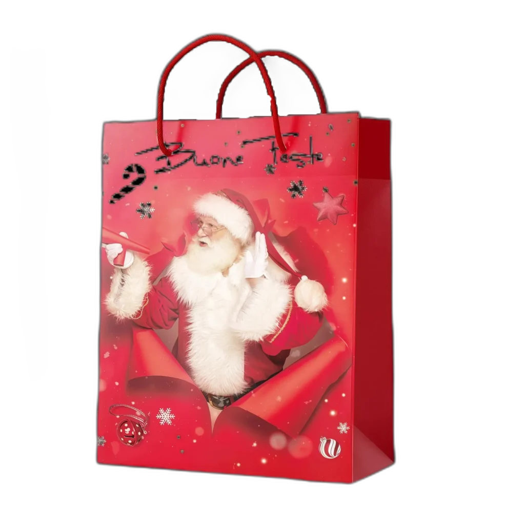 Shopper senza foil Buone Feste con Babbo Natale