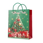 Shopper senza foil Buone Feste con albero verde e regali