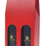 Scatola vino 2 bottiglie rossa con finestra